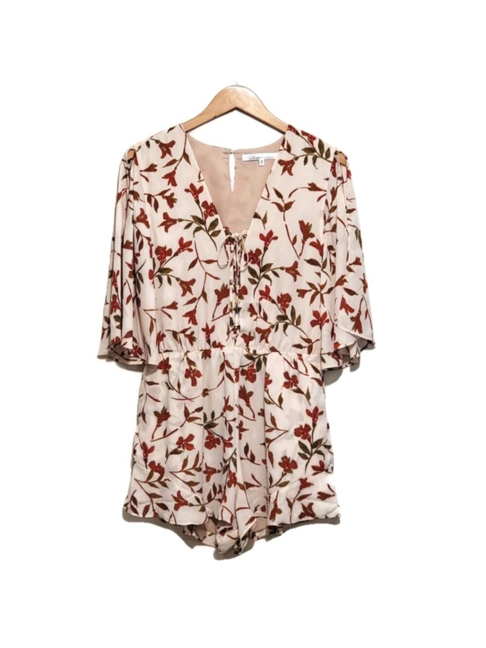 Lovers + Friends Epiphany Romper Floral V Neck Short Sleeve Boho Chic Vacation M